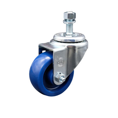 3 Inch_Solid Polyurethane Wheel Swivel ½ Inch Threaded Stem Caster SCC