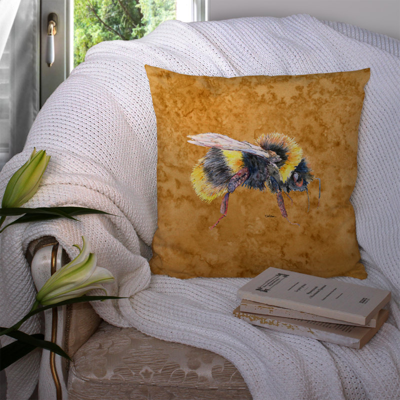 Housse de coussin d'extérieur carré Bee, H 14 po x l 14 po x P 4 po