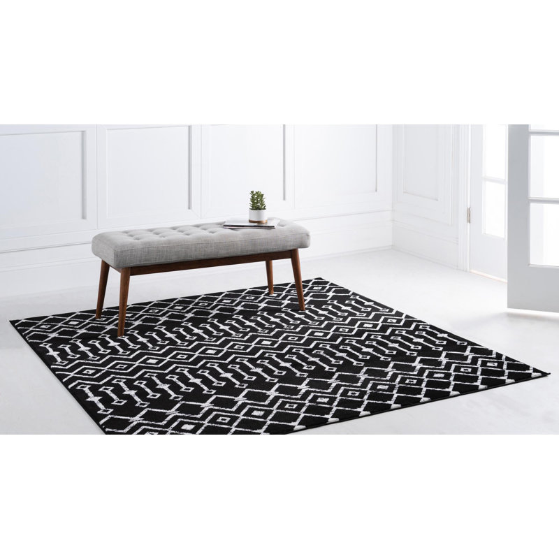 Tapis noir Selim, Carré 6 pi 1 po