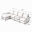 Canapé modulaire surdimensionné de 130 po en forme de L 5 pièces avec canapé et repose-pieds pour salon et espace spacieux
