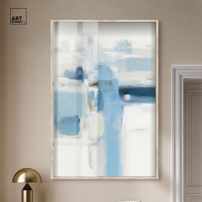 Monsoon Mist Shadowbox Print Large Wall Decor by Art Remedy, Blonde Frame, 30 x 45