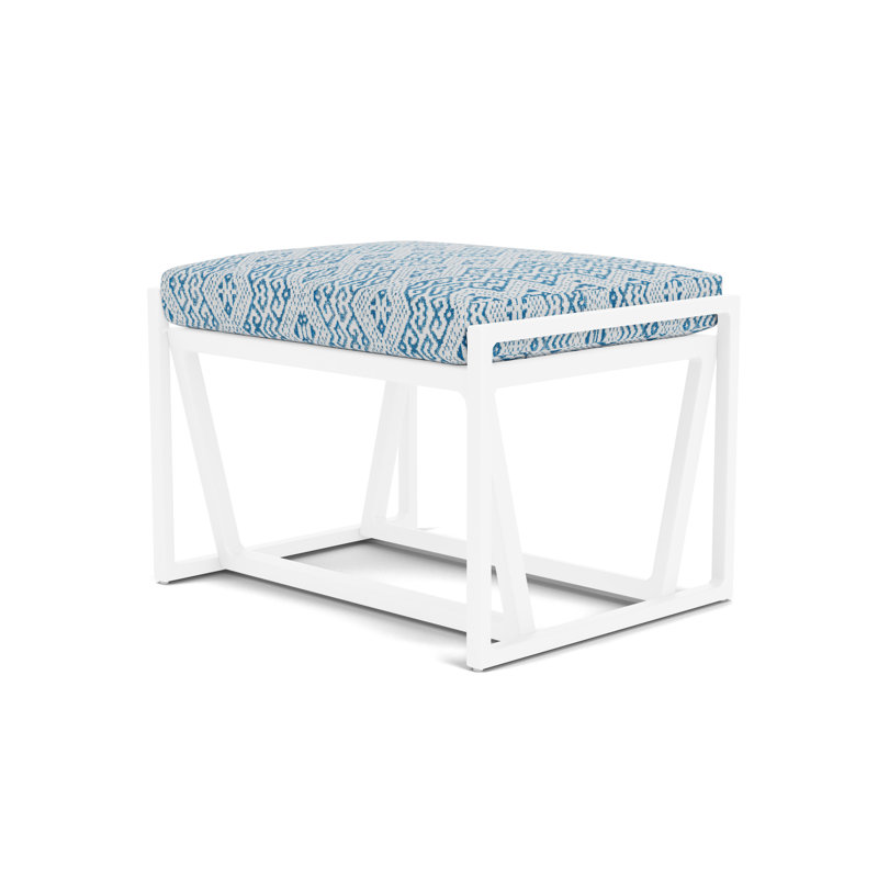 Summit Outdoor Ottoman, White, Aman Capri