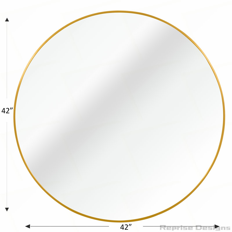 Miroir en métal, Doré, 42 po x 42 po, Rond
