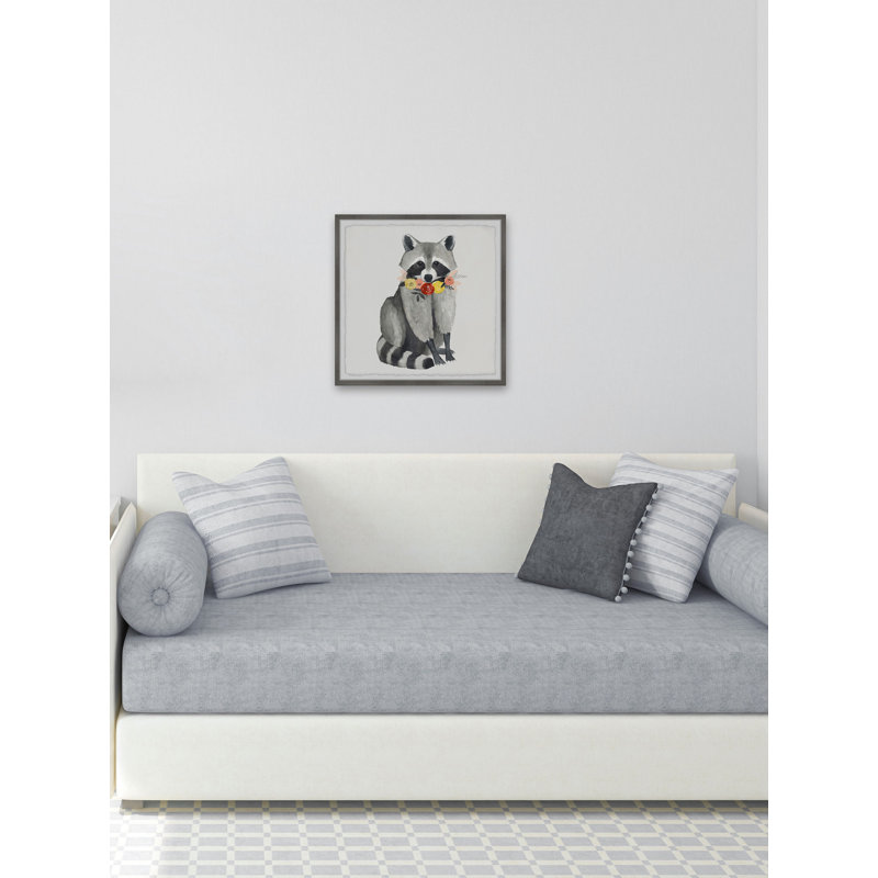 Faustine fleur collier raton laveur, reproduction encadrée, H 18 po x l 18 po x P 1,5 po