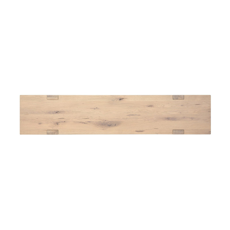 Matei 86 in. Solid Wood Console Table, Bleached Oak