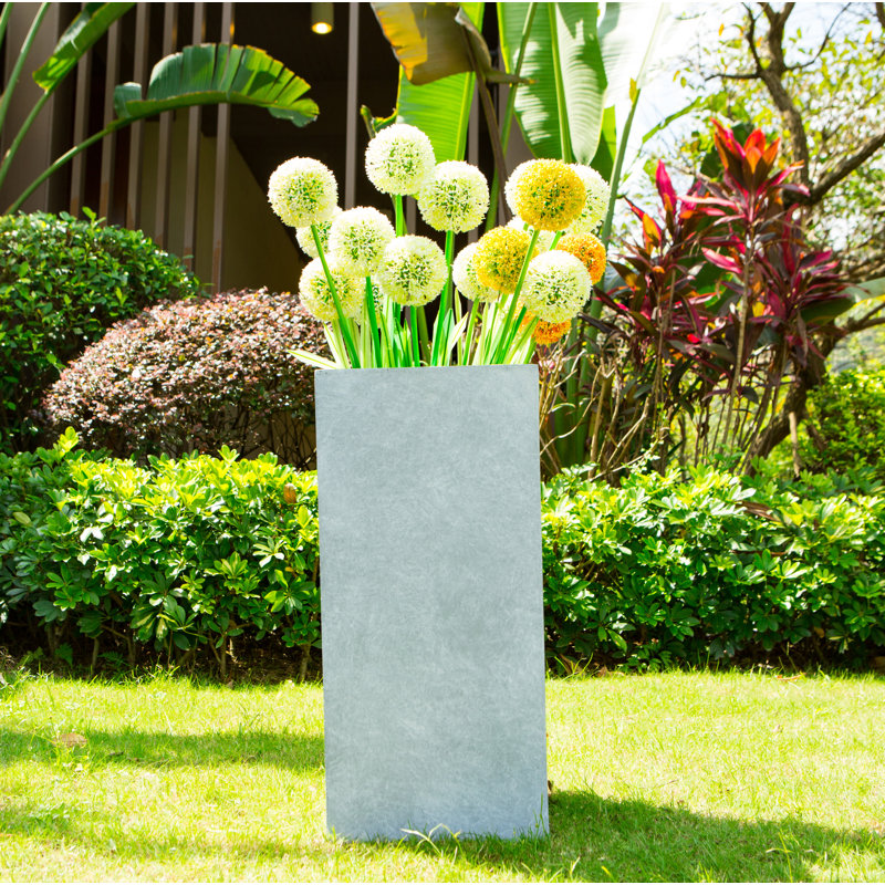Planter, 20" H x 9" W x 9" D, Slate Gray