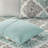 Aqua Reversible Quilt Set With Embroidered Pillows