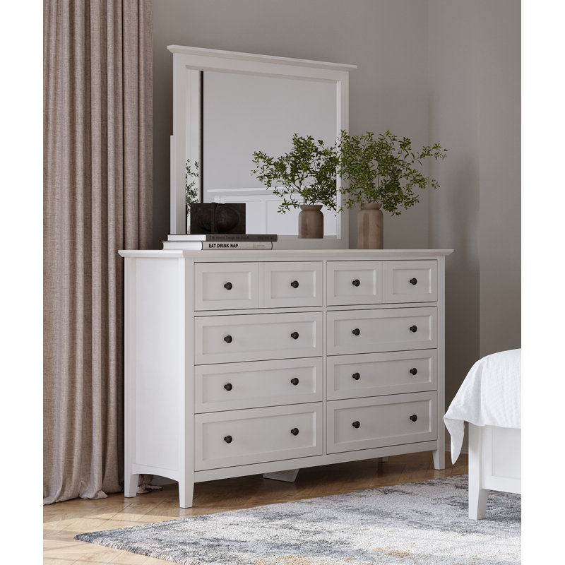 8 Drawer 152.4 W Double Dresser, White