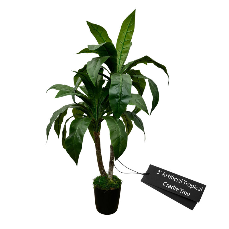 Arbre de berceau tropical fait à la main avec bois véritable, H 36 po x l 18 po x P 18 po