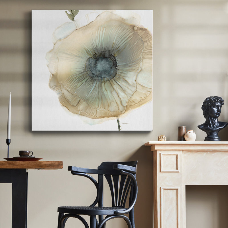 Toile tendue irrésistible «Coquelicot II» de qualité supérieure - prête à être accrochée, H 40 po x l 40 po