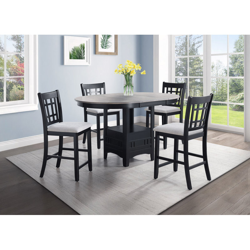 Mobilier de salle à manger en bois massif avec chaises de pub rembourrées à hauteur de comptoir 2 pièces, Blanc