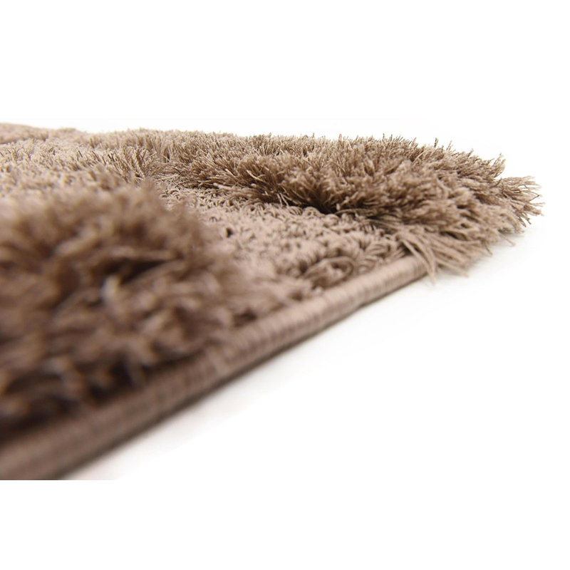 Tapis brun à poil long fabriqué à la main Vine, Rectangle 9 pi x 12 pi