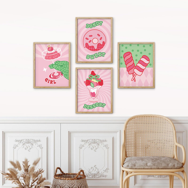 Ice Cream Donuts Resort StylePink Collages, Naturel, H 14 po x l 11 po