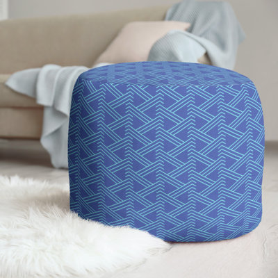 Full Color Zig Zag Pattern Pouf by East Urban Home