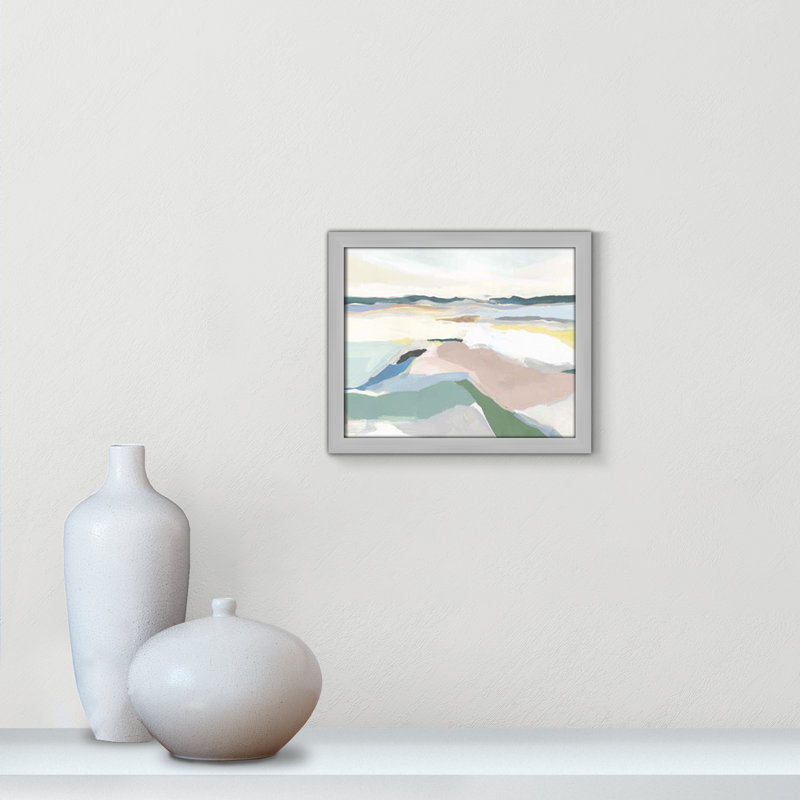 «Seaside Day I» par Isabelle Z - Art encadré avec fond perdu, Cadre argenté mat, H 13 po x l 15 po x P 1,25 po