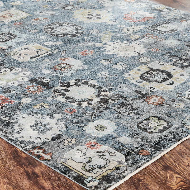Heritage Bloom Hand Knotted Area Rug, Rectangle 8' x 10'
