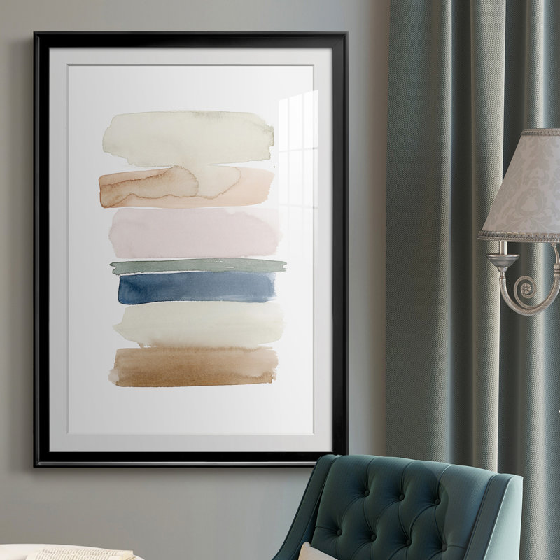 Helouisa Faint Swatches I - Single Picture Frame Print, Black Framed, 42.5" H x 30.5" W x 1" D