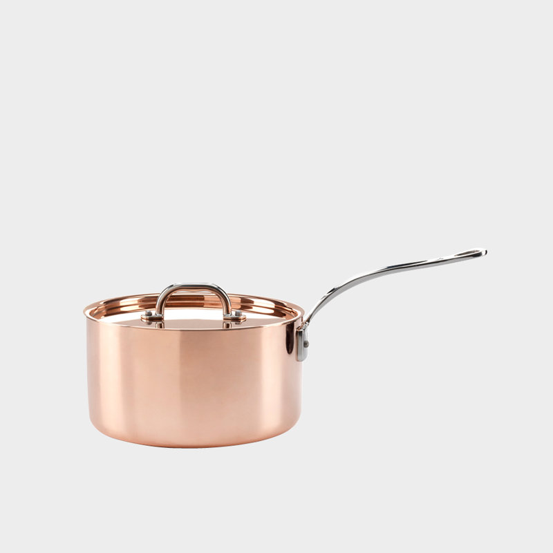 Samuel Groves Copper induction saucepan, with lid, 20 cm
