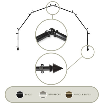Tringle à rideaux simple ajustable avec baie vitrée de 0,81 po