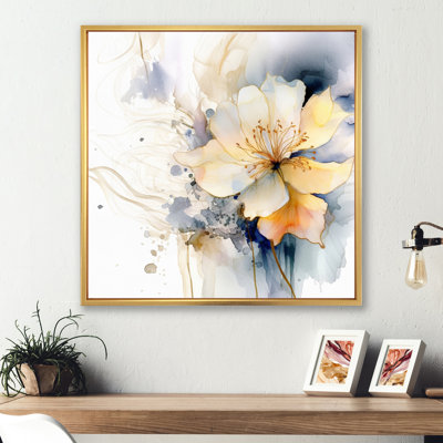 Yellow Blue Harmony In Chaos I - Floral Framed Prints