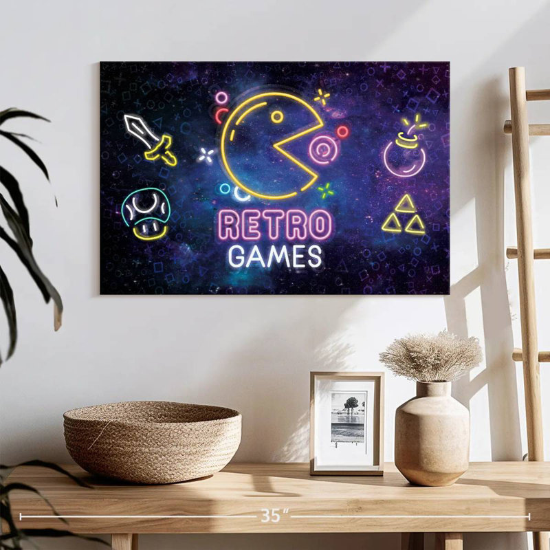 Keiraleigh Neon Retro Games, 16" H x 24" W