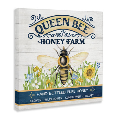 «Queen Bee Honey Farm», art mural sur toile par Mollie B.
