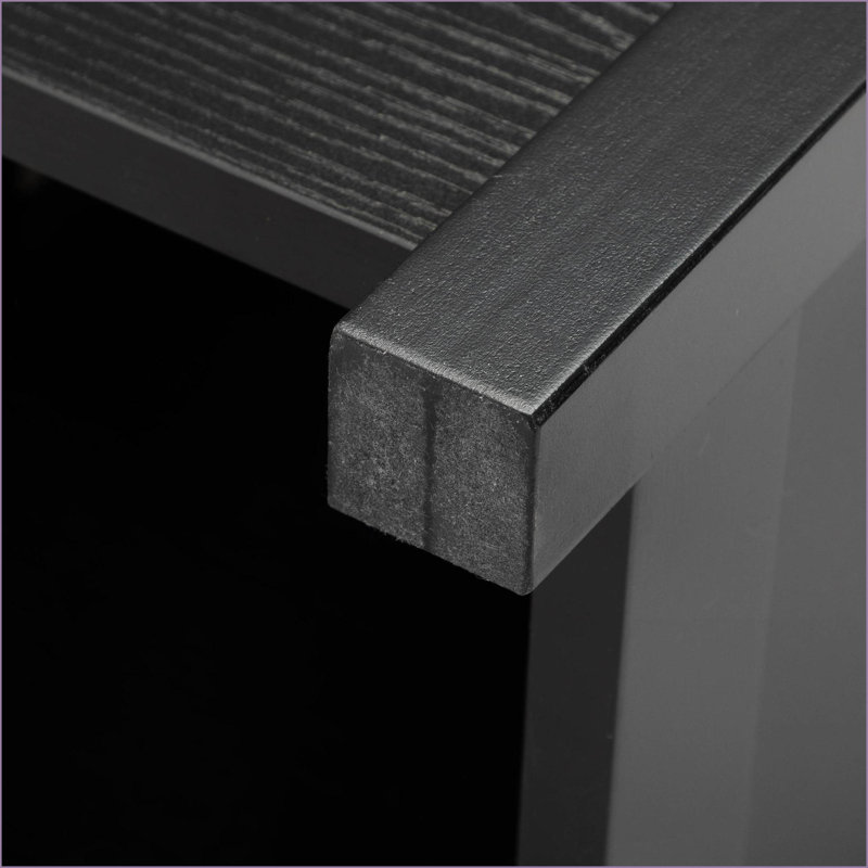 Table de chevet noire moderne avec station de charge & amp; Rangement, assemblage facile