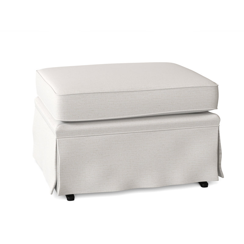 Natasha Rectangle Standard Ottoman, Snow Ivory Performance