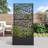 Outdoor Metal Rectangular Individual Planter Box with Trellis for Climbing Plants-475247134
