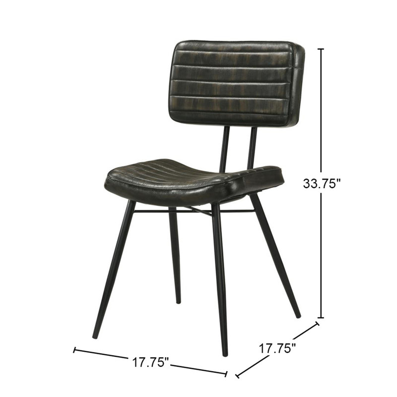 Ensemble de 2 chaises de salle à manger rembourrées en cuir, espresso et noir