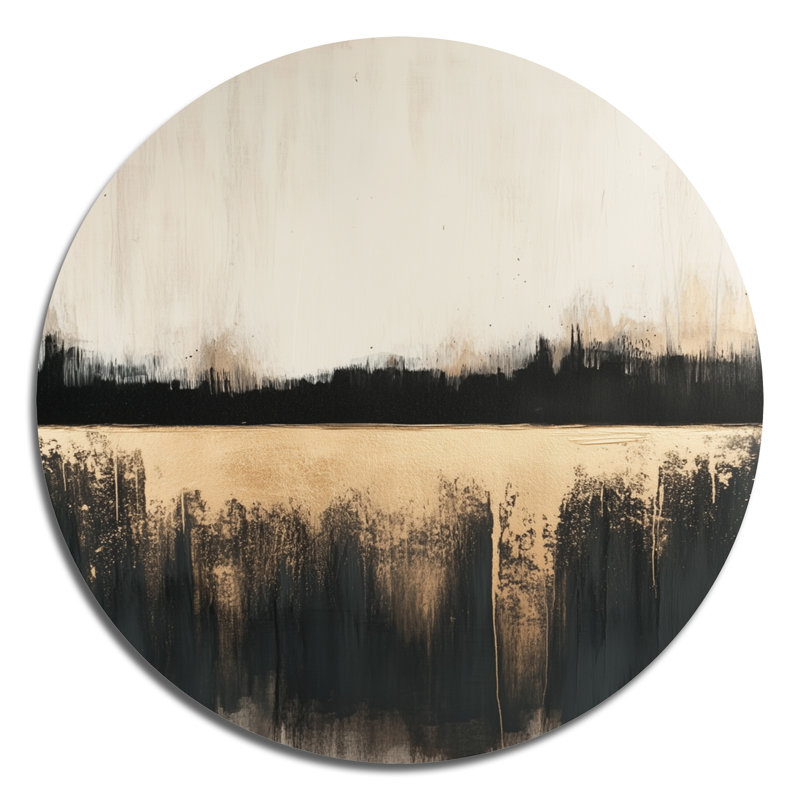 Jahliyah - Décoration murale abstraite ronde transitionnelle en métal, L 29 po x H 29 po
