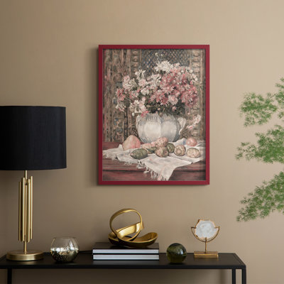 Reproduction florale vintage avec encadrement CCL XXXV - bois massif