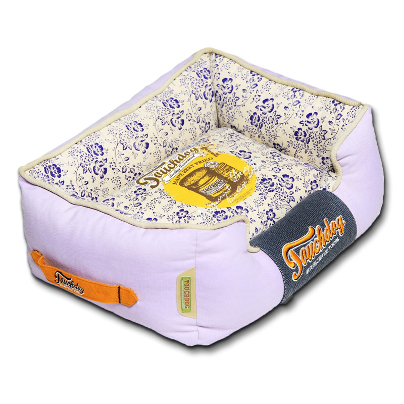 Lit pour chien rectangulaire très moelleux Touchdog, Moyen (l 21,7 po x P 17,7 po x H 9,1 po), Orange