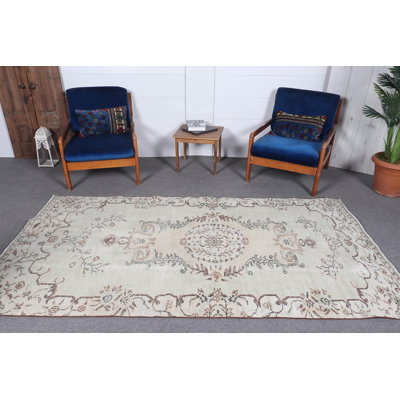 Vintage Green Anatolian Turkish Oushak Rug for Living Room - Elegant Area Rug Decor