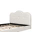 Grand lit plateforme tapissier, beige