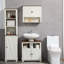 Armoire de salle de bain sous le lavabo Farmhouse, meuble-lavabo à piédestal avec portes doubles et tablettes de rangement, organisateur de salle de bain
