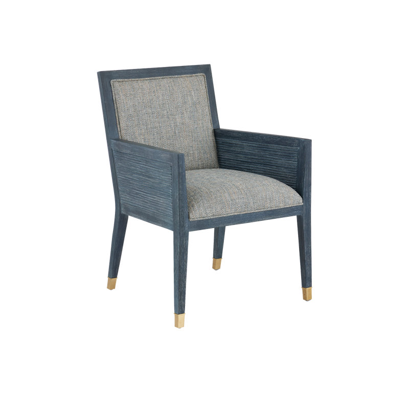 Fauteuil Santos, crépuscule Barrett, Mélange de polyester gris, Bleu