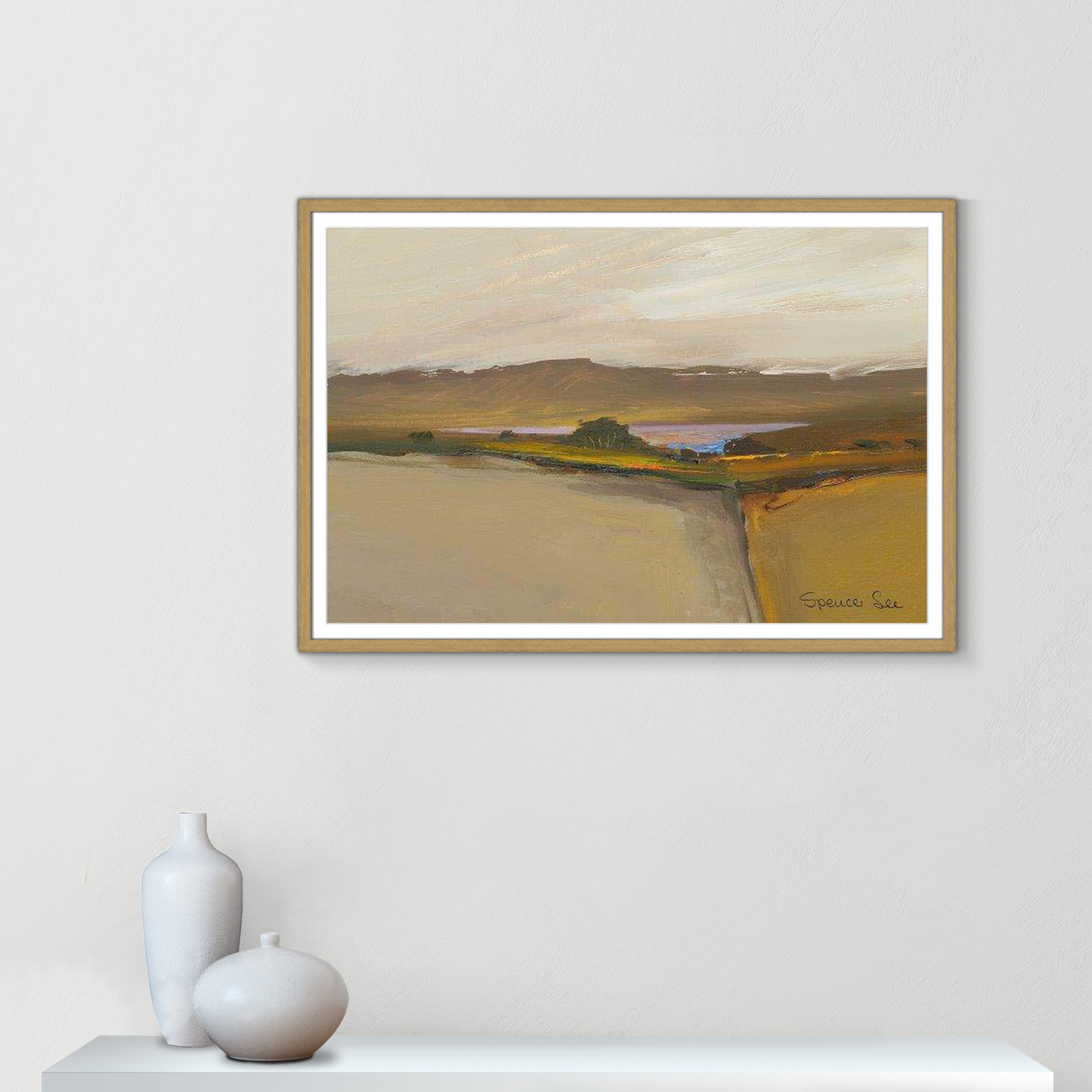 Heaven and Earth IV Print, 29.5" H x 41.5" W x 0.75" D, Natural Framed