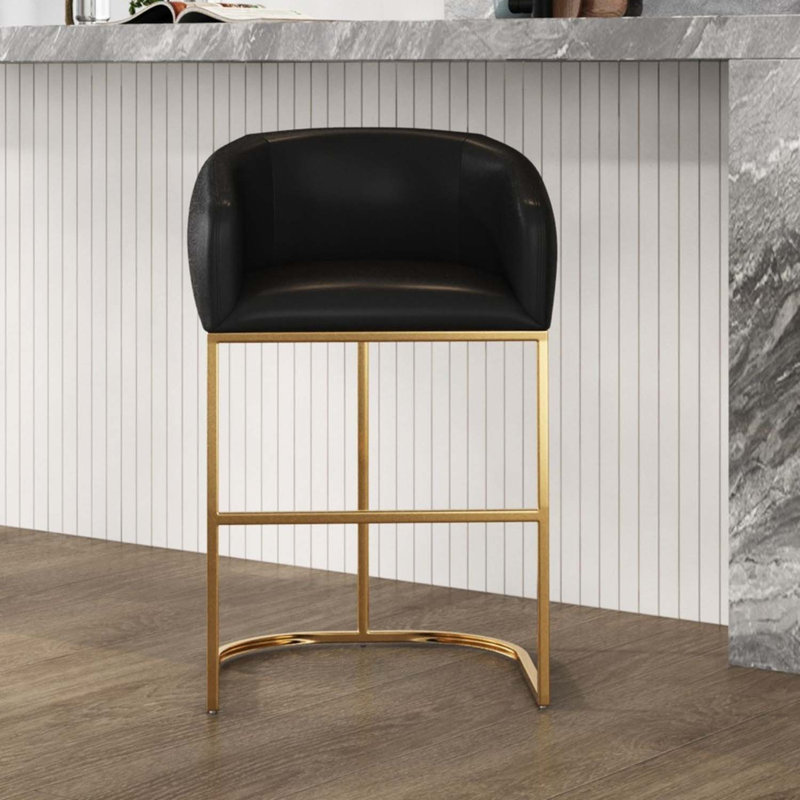 Louvre Bar & Counter Stool, Counter Stool (26" Seat Height), Black