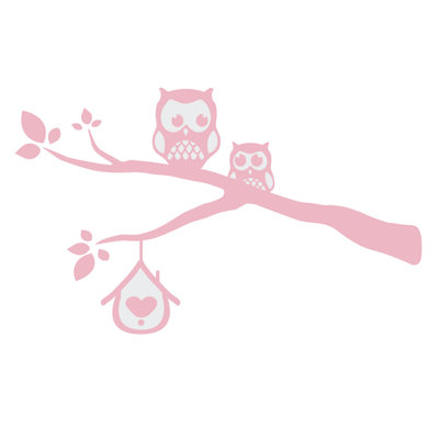 Décalcomanie murale owls sur une branche