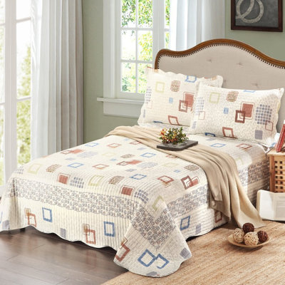 Cubic Cotton Geometric Shapes Quilt Set
