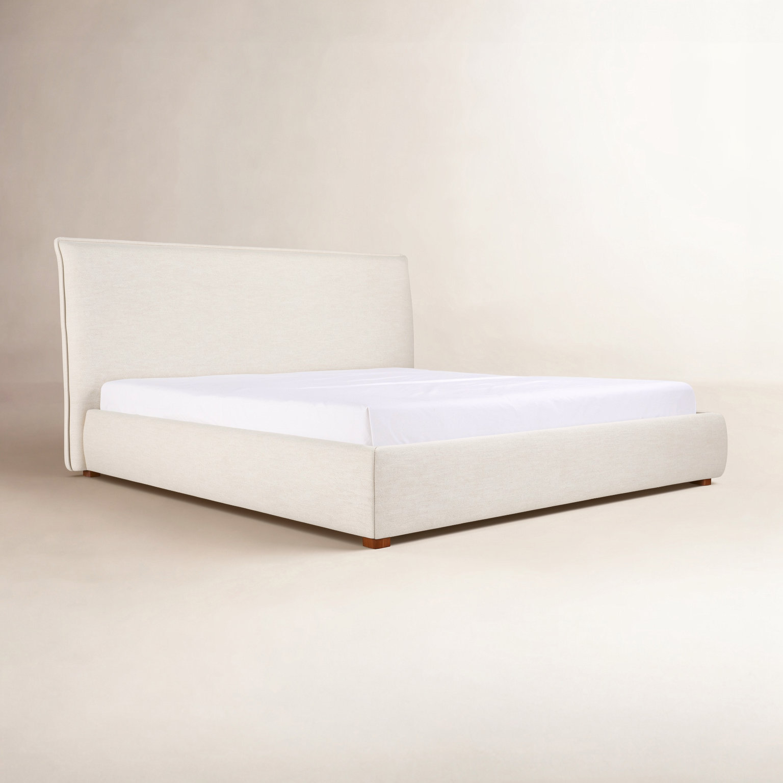 Timothy Platform Bed, Queen, Wheat Basketweave, 45.5
