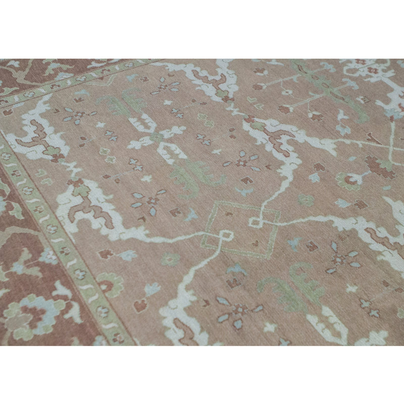 Cotton Oriental Area Rug in Rust