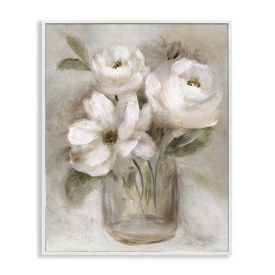 Giclée encadrée de roses Soft Brushstroke, design par Nan