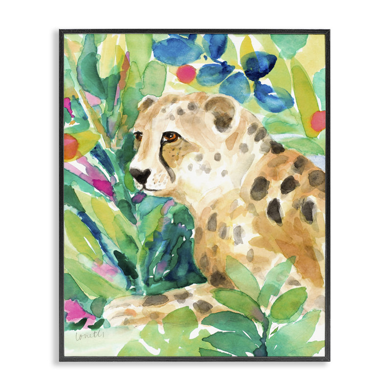 Giclée encadrée par Chillin 'Cheetah, design par Lanie Loreth, H 14 po x l 11 po, Giclée encadrée noir minuit