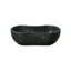 Lavabo vasque en marbre naturel luxueux gris foncé, lavabo en pierre ondulée organique de 23,6 po, lavabo monobloc massif sculpté et fini mat (60 cm x 36 cm)
