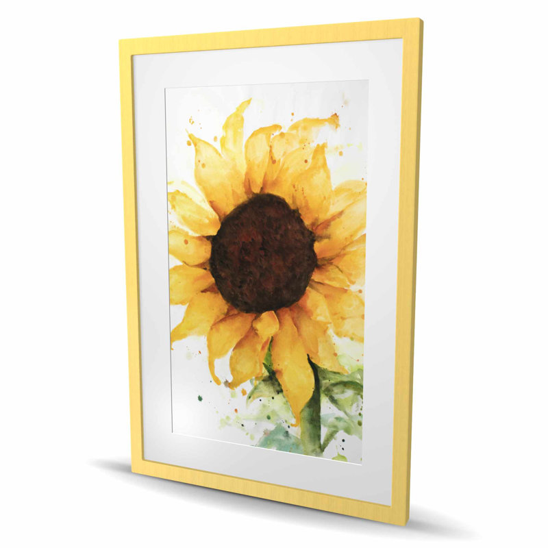 Tournesol | Reproduction matte brune encadrée pour la décoration intérieure