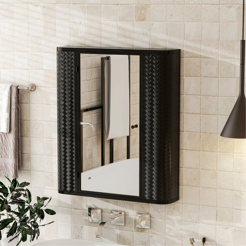 Armoire de rangement murale élégante avec porte miroir