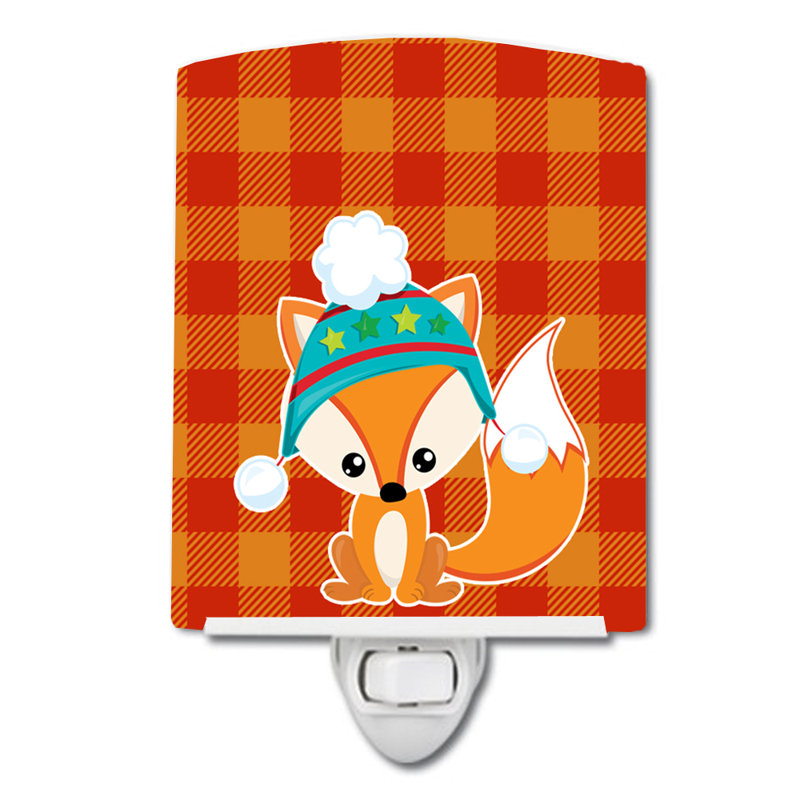 Éclairage pour nuit en céramique 2" christmas fox "