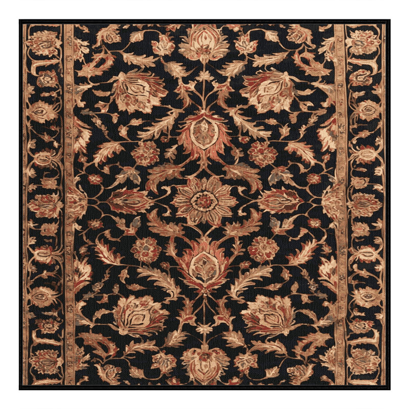 Tapis brun lavable à la machine, Carré 8 pi